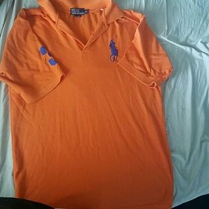 Used $100 orange Ralph Lauren Polo shirt 2Xl